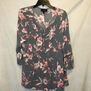Lane Bryant Floral Long Sleeve Blouse